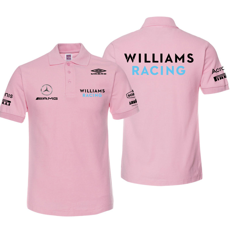 Polo Mercedes AMG Williams Racing Homme Manche Courte Coton Couleur Unie